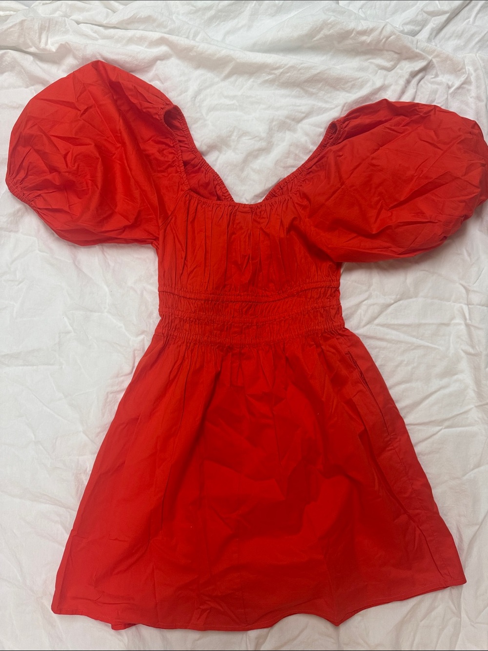 Old Navy Red Puff-Sleeve Mini Dress - Picture 3 of 3